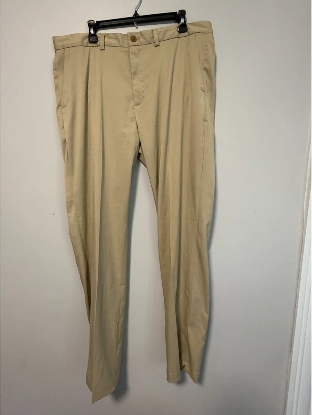 Brooks Brothers Performance Series Stretch Chino Pants 38x34 Khaki Tan V-Notch